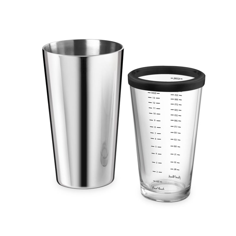 Final Touch Double-Wall Boston Shaker Set - Stainless Steel Mixing Glass with Silicone Seal - BPA-Free, Compact Storage - Leak-Proof Design - Cocktail Bartender Kit (FTA1852) - Image 5